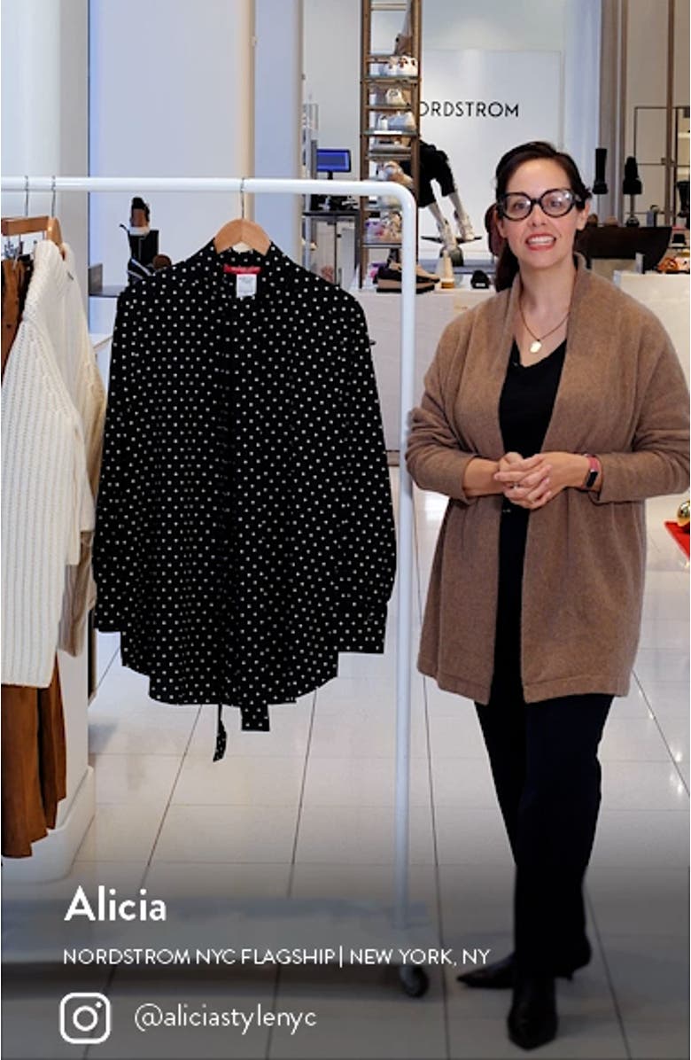 Freccia Polka Dot Button-Up Shirt with Removable Scarf, sales video thumbnail