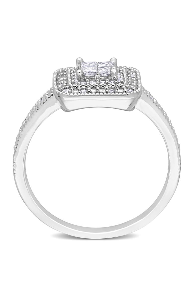 Julianna B. Diamond Double Halo Engagement Ring, Alternate, color, Sterling Silver