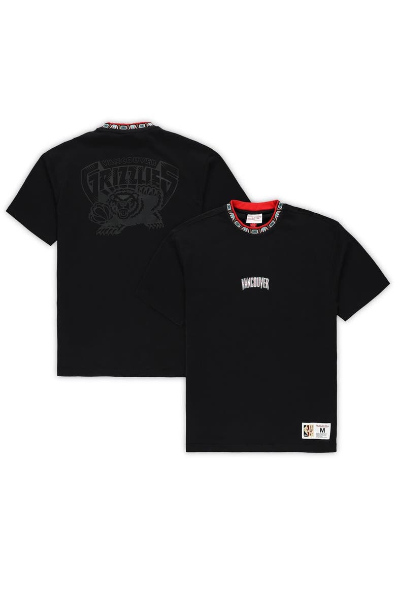 Unisex Mitchell & Ness Black Vancouver Grizzlies Playmaker Vintage Logo T-Shirt, Main, color, Black