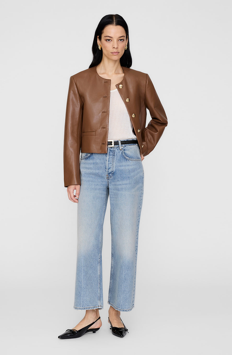 ANINE BING Amber Recycled Leather Jacket, Main, color, 