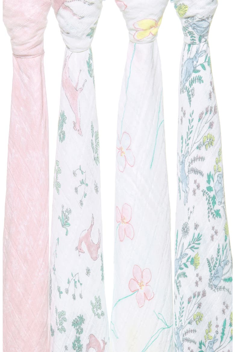 4-Pack Classic Swaddling Cloths, Alternate, color, FOREST FANTASY