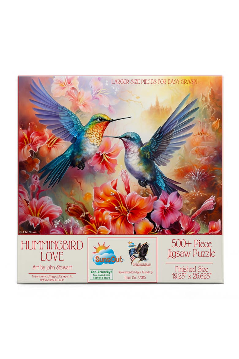 Hummingbird Love 500 piece Jigsaw Puzzle for Adults Large Pieces, Alternate, color, Multicolor