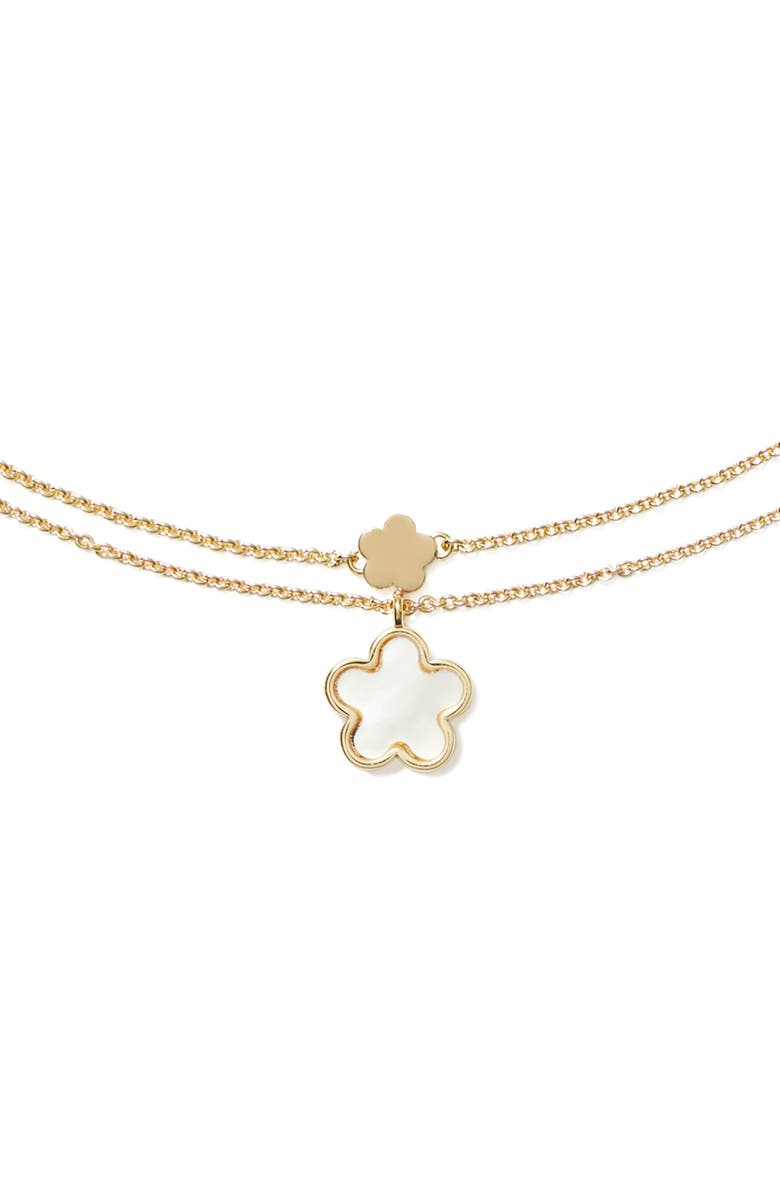 Tory Burch Flower Station Layered Chain Necklace, Alternate, color,
