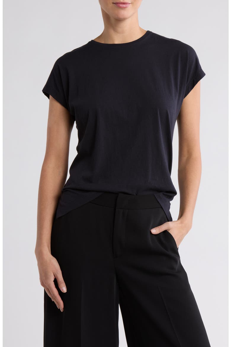 Popover Cap Sleeve T-Shirt, Main, color, COASTAL