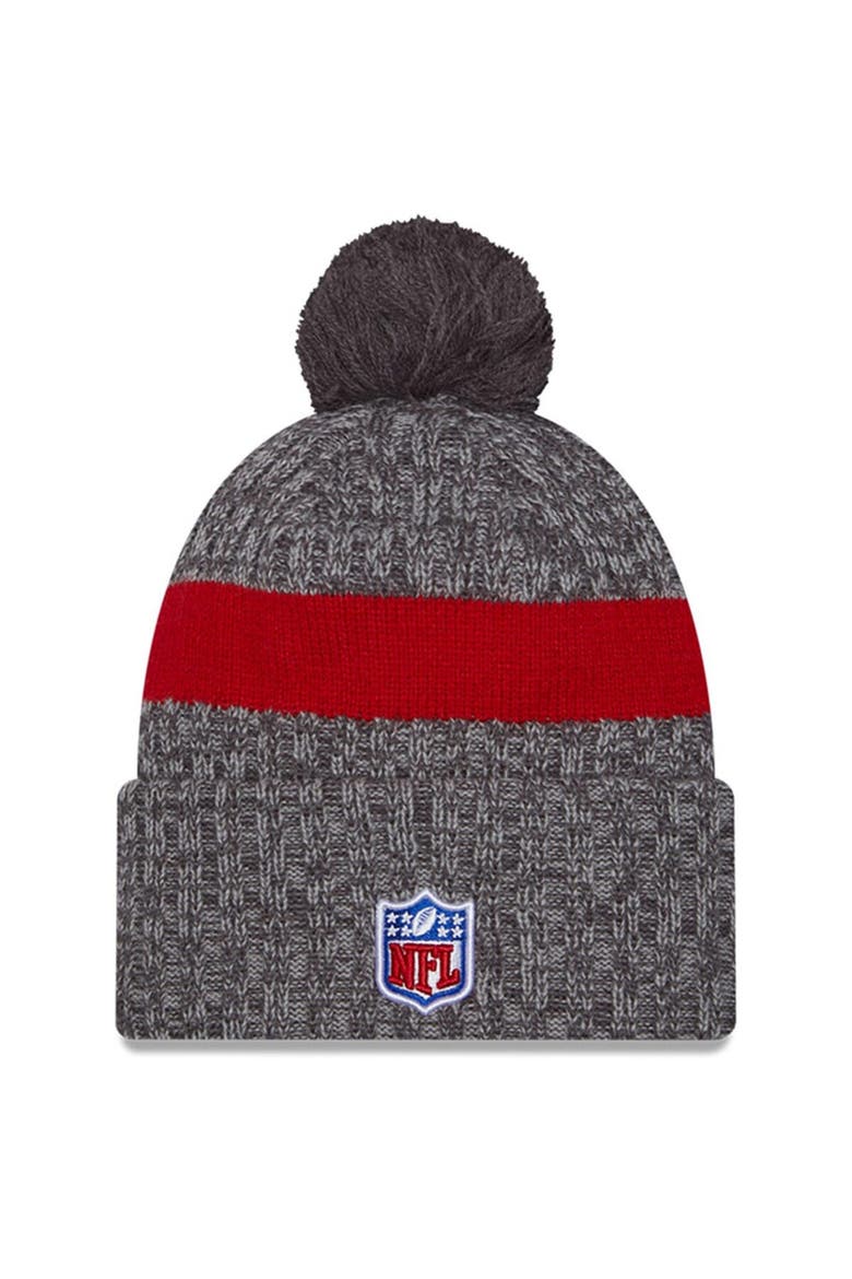 Men's New Era  Gray New York Giants 2023 Sideline Sport Cuffed Pom Knit Hat, Alternate, color, Gray