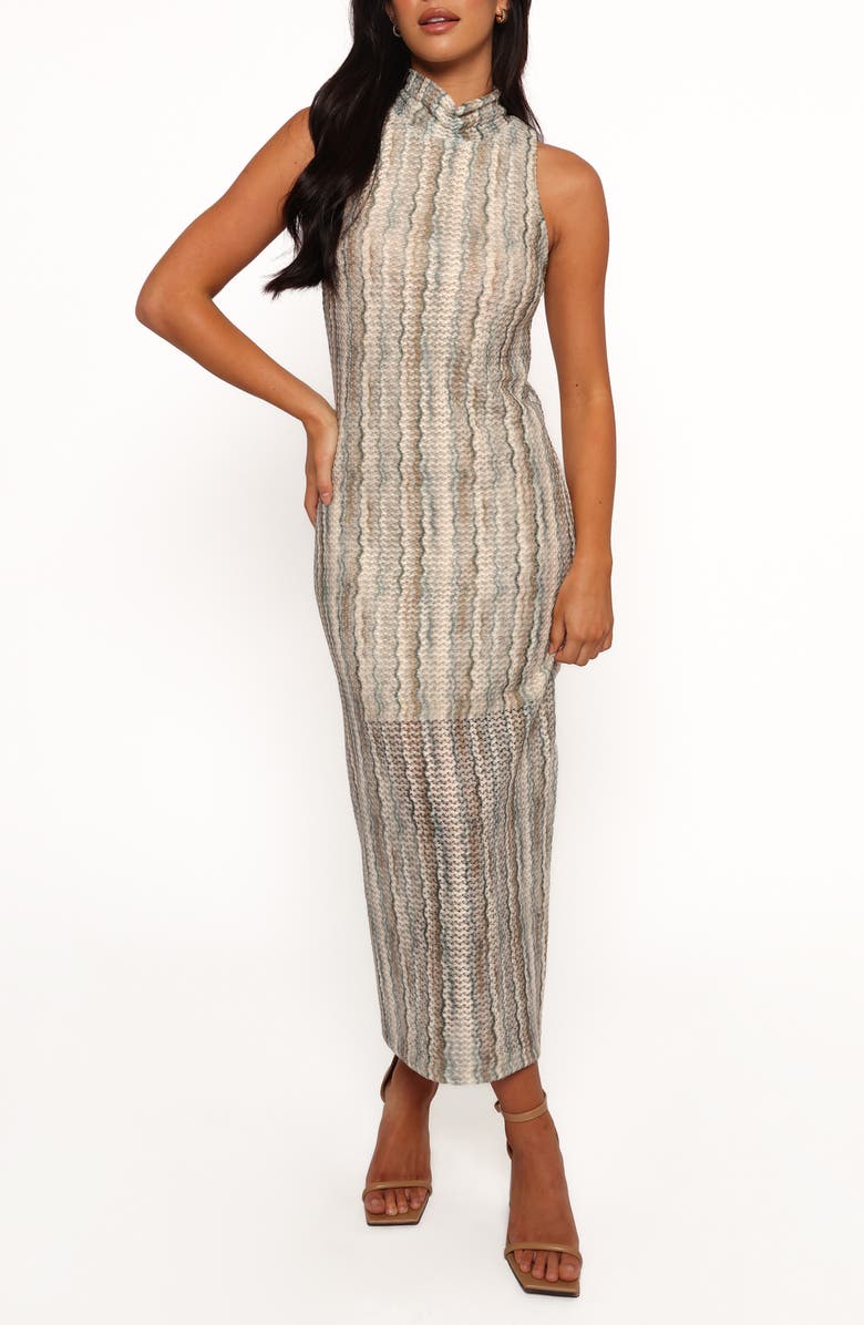 Petal & Pup Gabie Mock Neck Midi Dress, Main, color, Olive