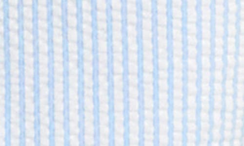 7 Diamonds Keaton Stripe Seersucker Short Sleeve Button-up Shirt In Blue