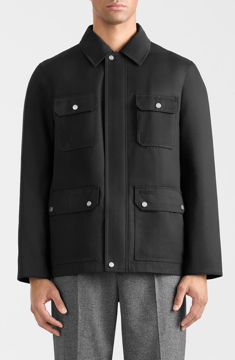 Mackage Bruno Water Resistant Chore Jacket, Main, color, Black