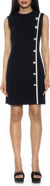 Alexia Admor Stripe Detail Sleeveless Shift Dress