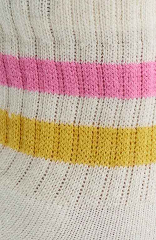 American Trench The Retro Stripe Quarter Socks In White