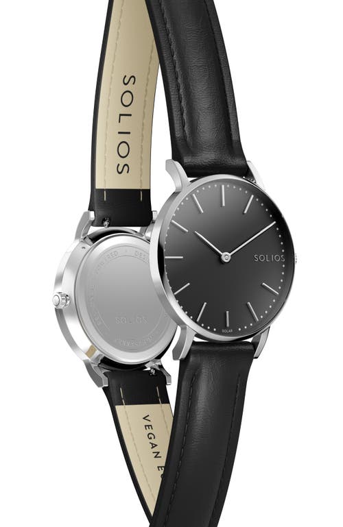 Solios Watches The Solar Classic | Black Dial In Black Vegan Leather