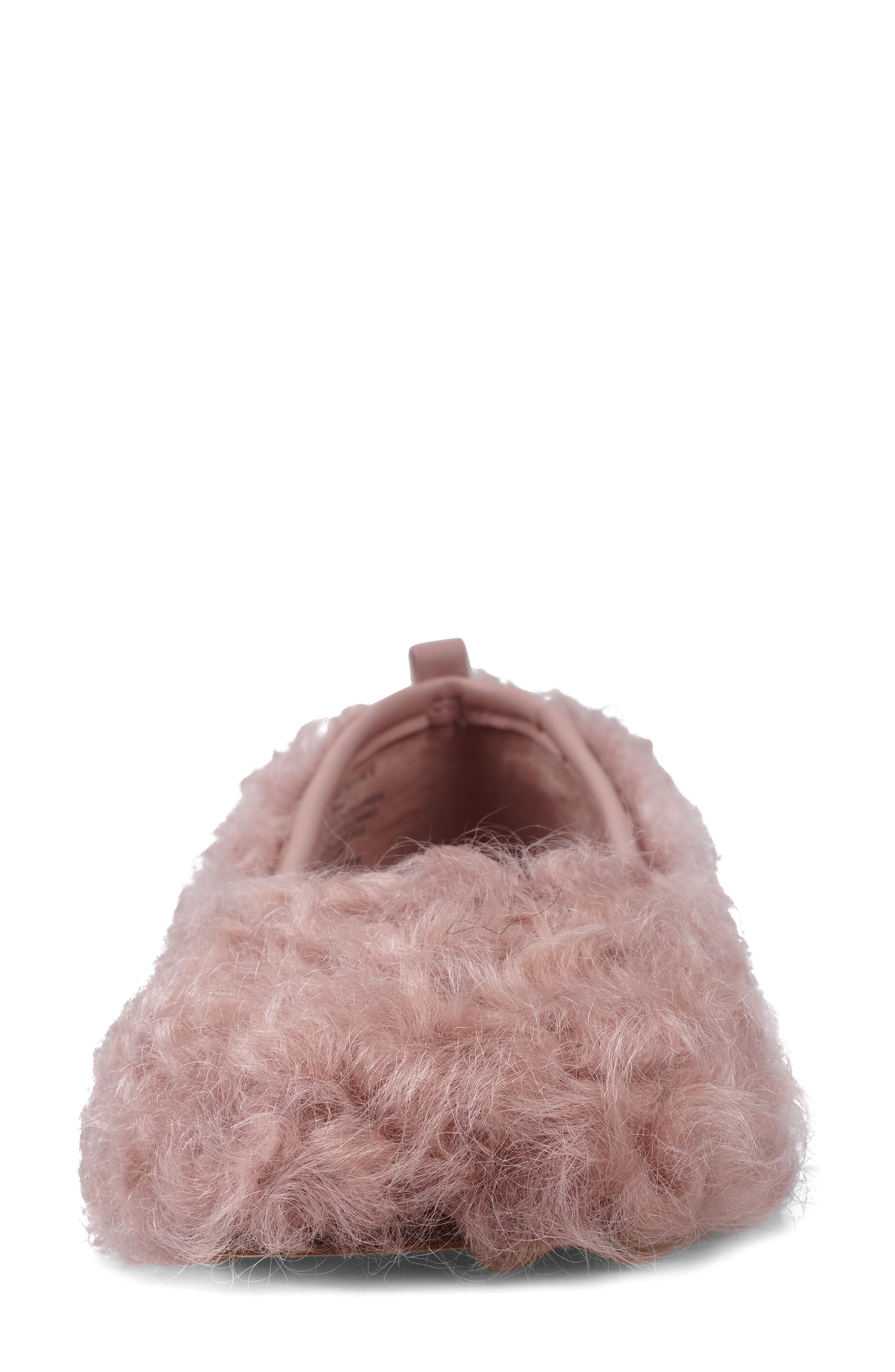 Quincy Faux Fur Flat, Alternate, color, PINK LEATHER