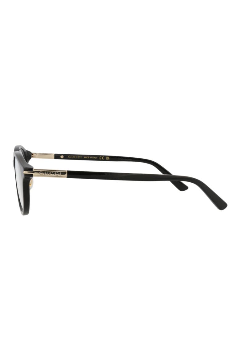 49mm Oval Optical Glasses, Alternate, color, BLACK BLACK TRANSPARENT