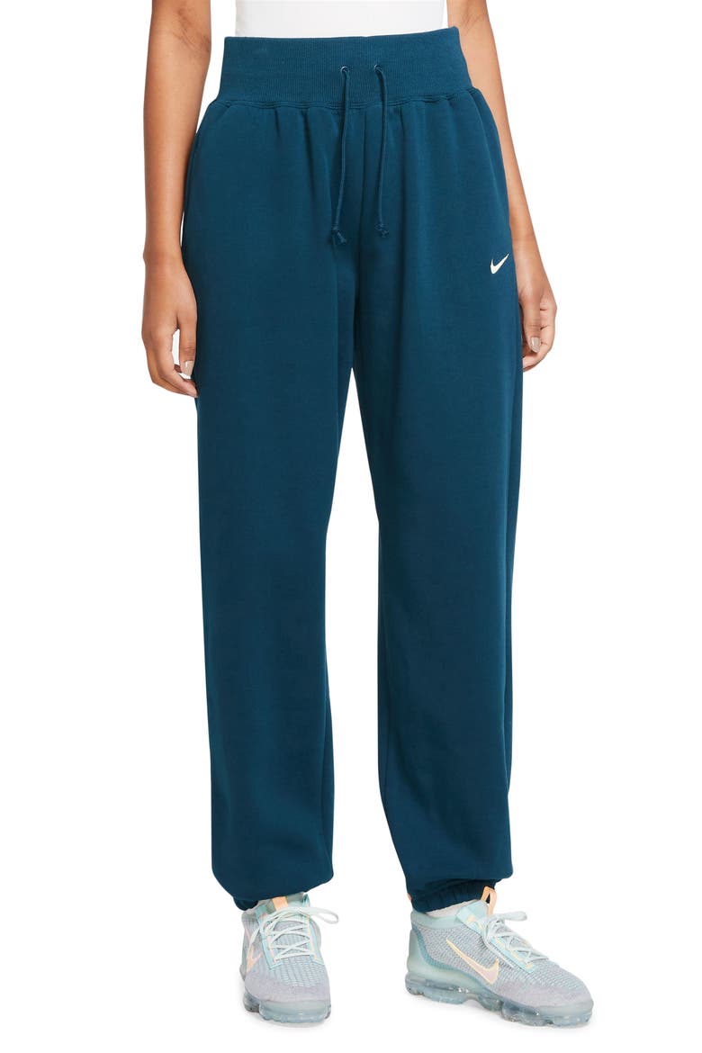 Sportswear Phoenix High Waist Fleece Sweatpants, Main, color, VALERIAN BLUE/ SAIL