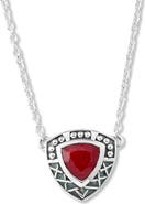 SAMUEL B. Emerald Shield Pendant Necklace