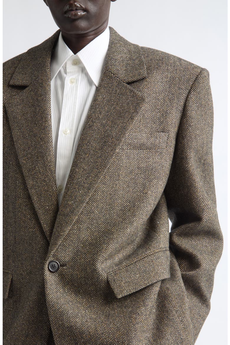 Wool Herringbone Jacket, Alternate, color, BROWN