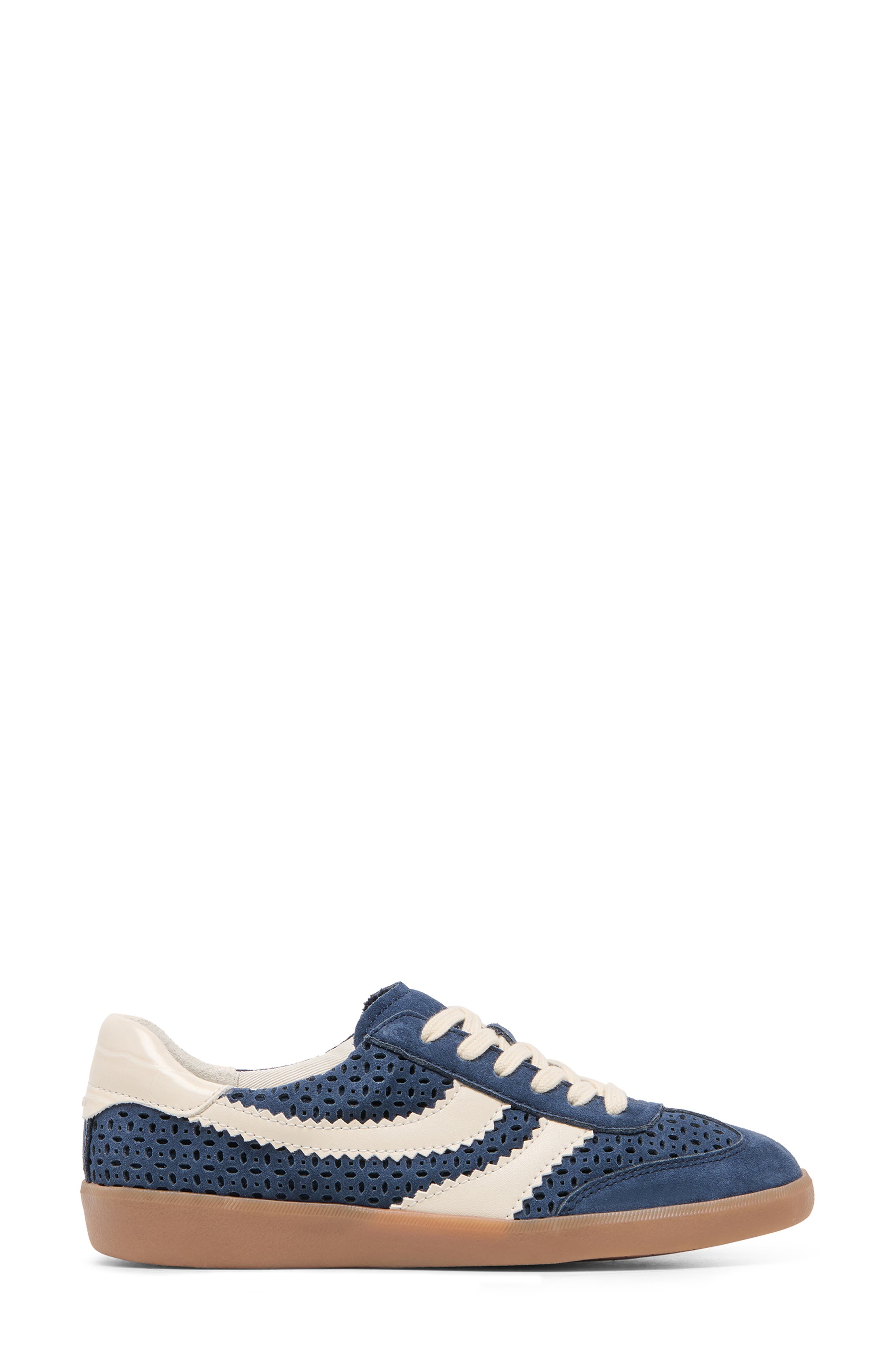 Merit Perforated Sneaker, Alternate, color, NAVY SUEDE