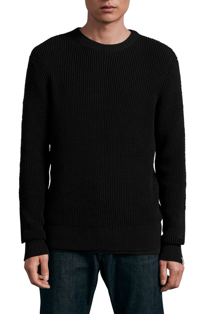 rag & bone ICONS Dexter Waffle Knit Crewneck Cotton Sweater, Main, color, 