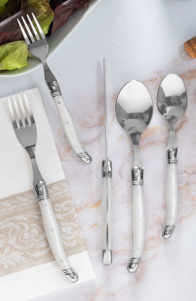 FRENCH HOME Laguiole 20-Piece Flatware Set, Alternate, color, White