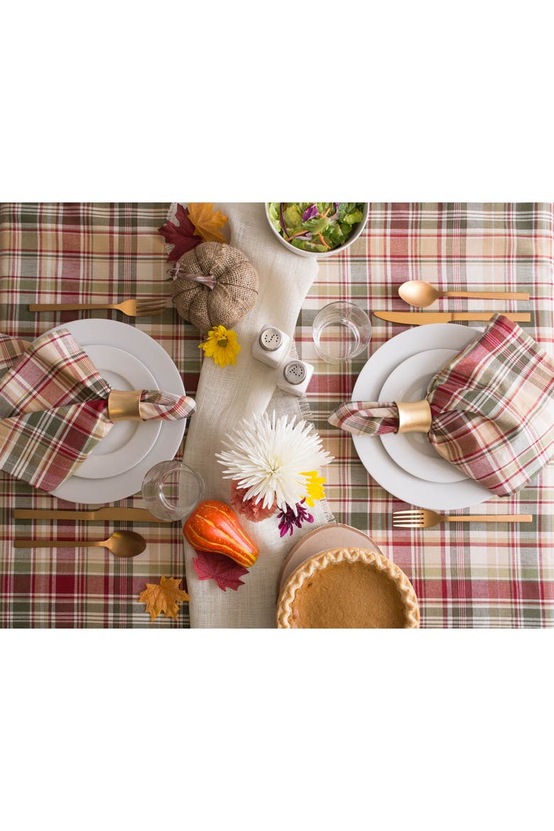 Give Thanks Plaid Tablecloth 70 Round, Alternate, color, Give Thanks