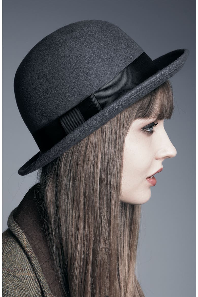 Wool Bowler Hat, Alternate, color, BLACK