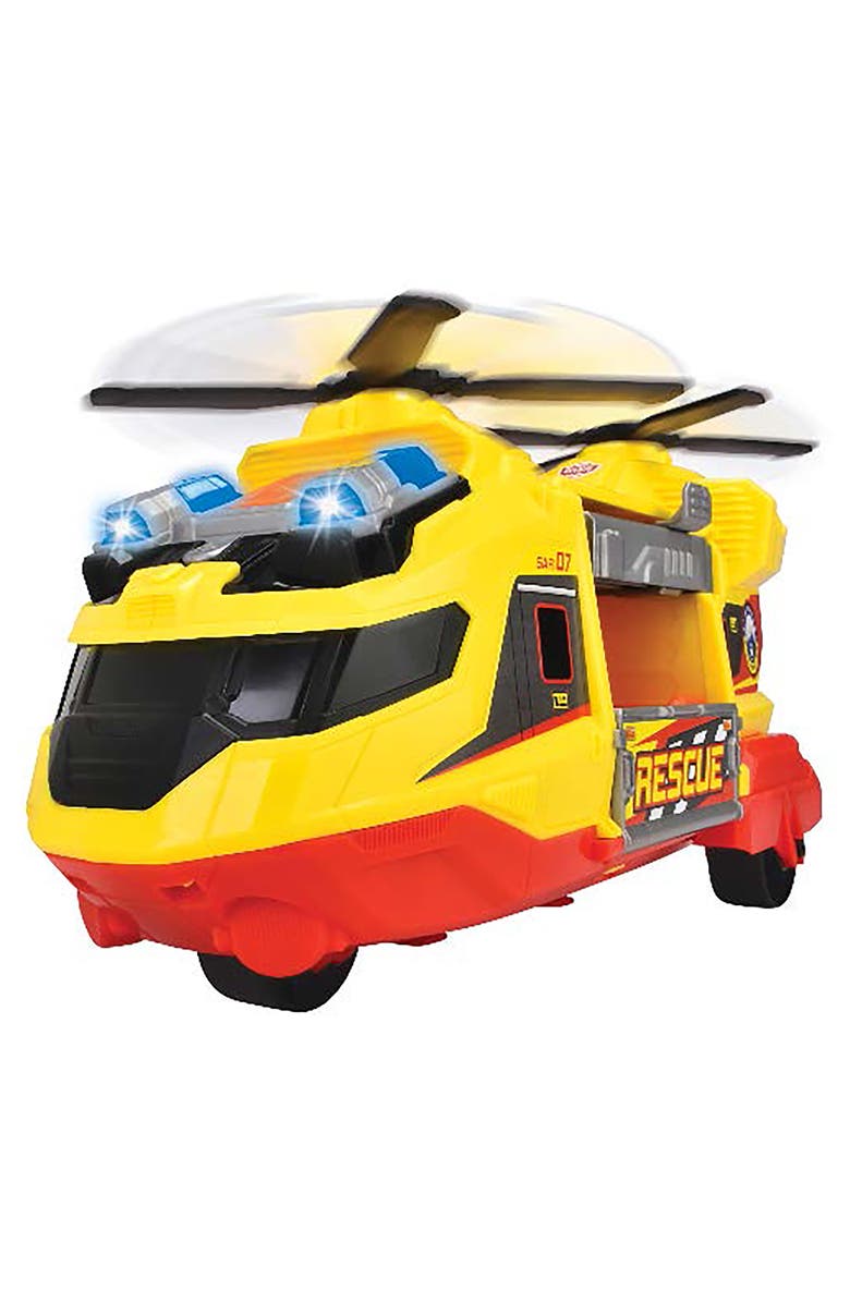 Dickie Toys Rescue Helicopter Yellow & Red 11" Light & Sound Toy Vehicle,3+, Alternate, color, 
