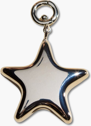 Nickel & Suede Puffy Star Charm