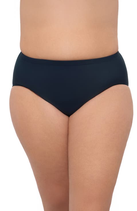 Plus Size Mid Rise Tummy Control Swim Brief