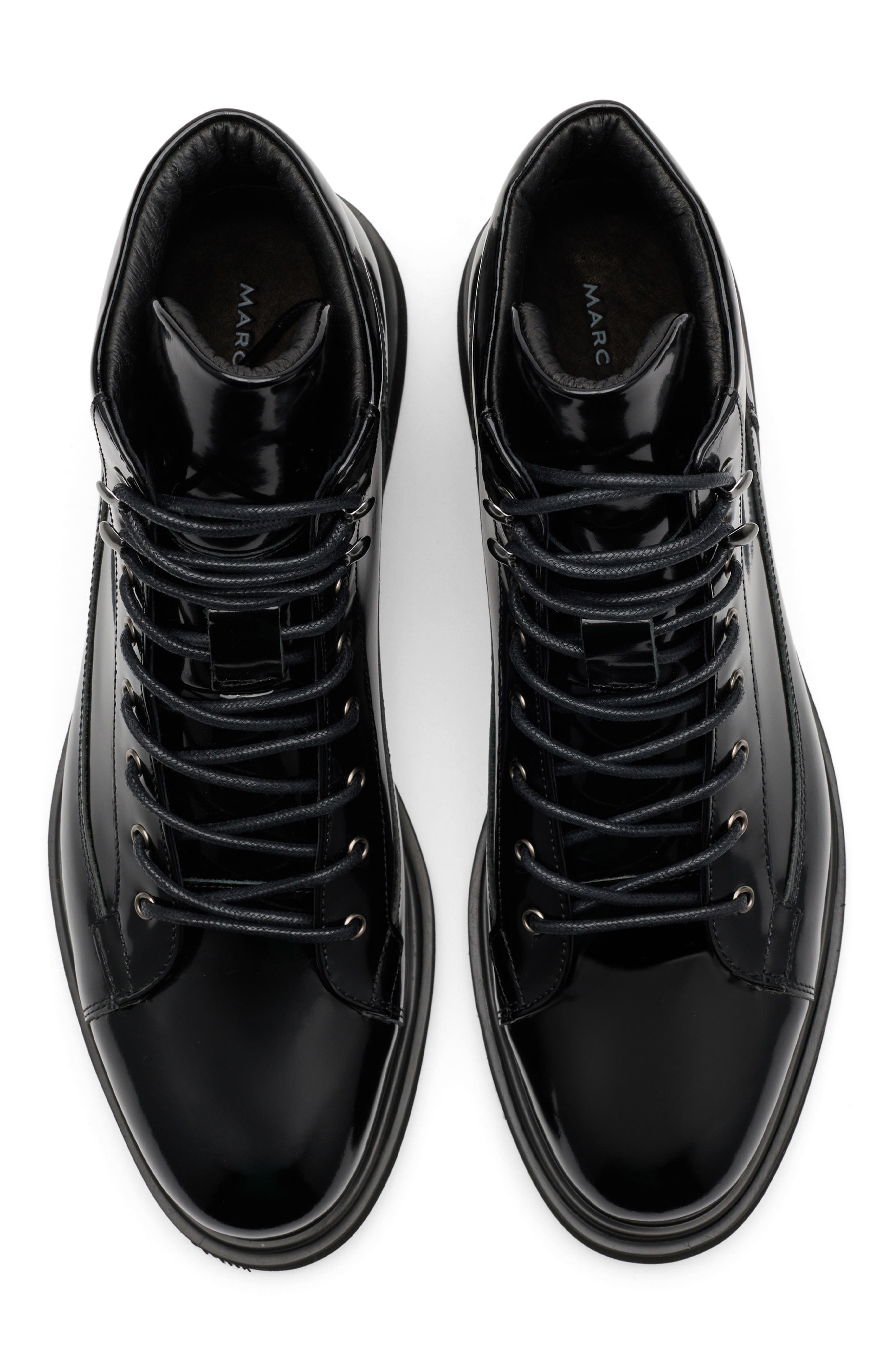 MARC NOLAN Aiden Water Repellent Patent Leather Boot, Alternate, color, Black Patent