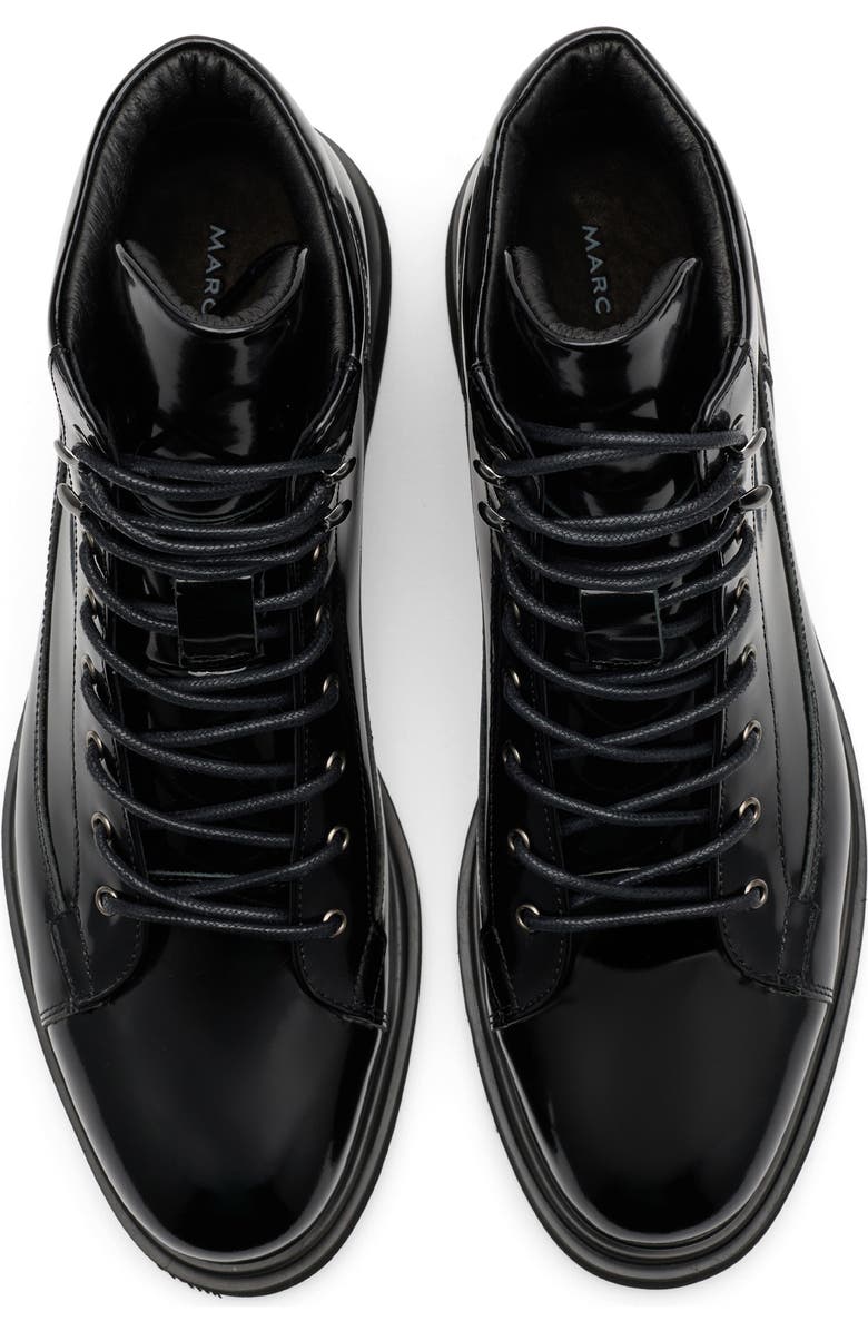 MARC NOLAN Aiden Water Repellent Patent Leather Boot, Alternate, color, Black Patent