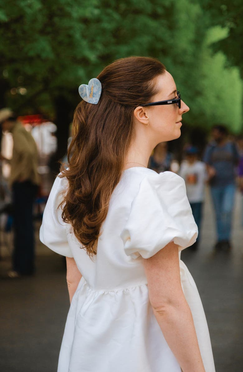 Solar Eclipse Mama Bear Hand Painted Claw Clip, Alternate, color, Baby Blue