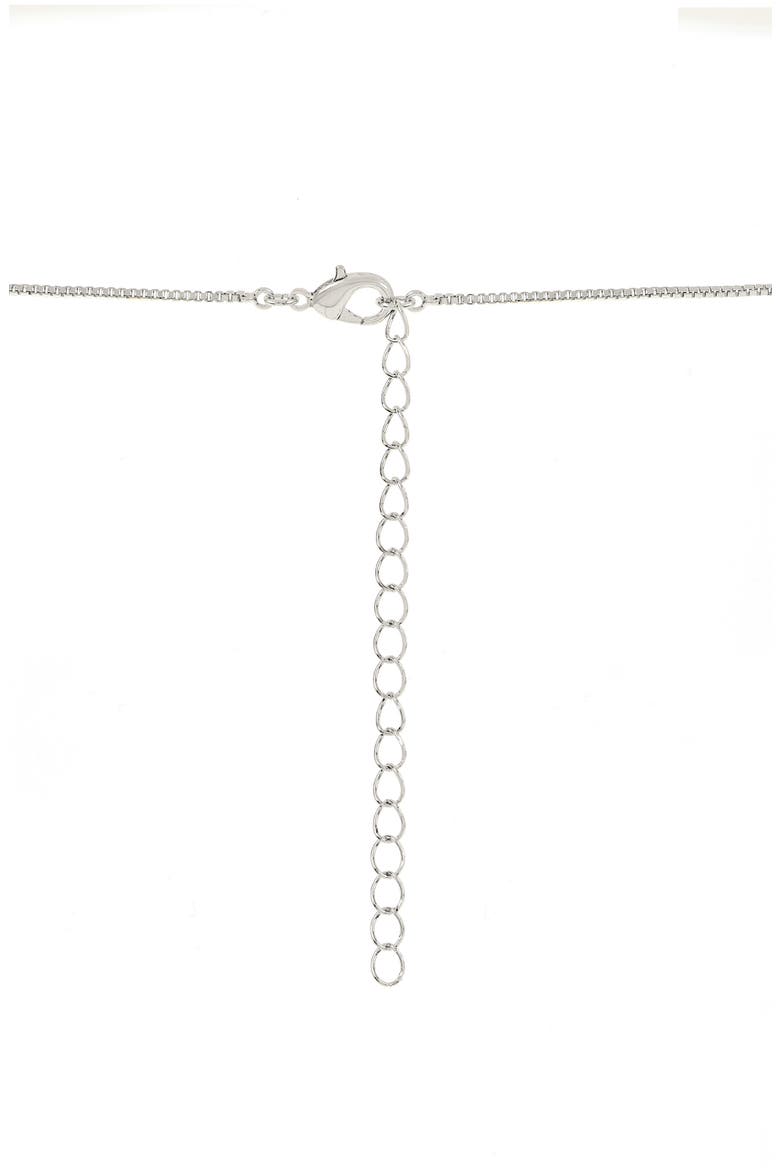 Cubic Zirconia Stud Earrings & Frontal Necklace Set, Alternate, color, METALLIC SILVER