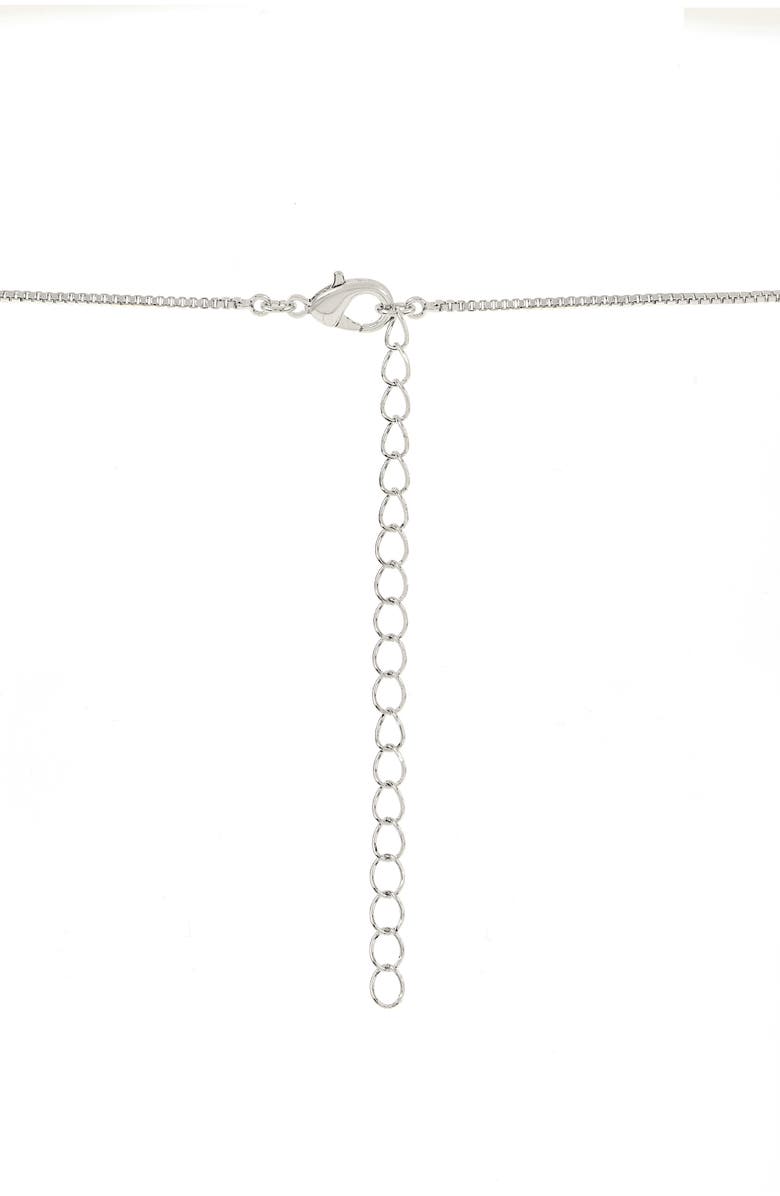 Danecraft Cubic Zirconia Stud Earrings & Frontal Necklace Set, Alternate, color, Metallic Silver