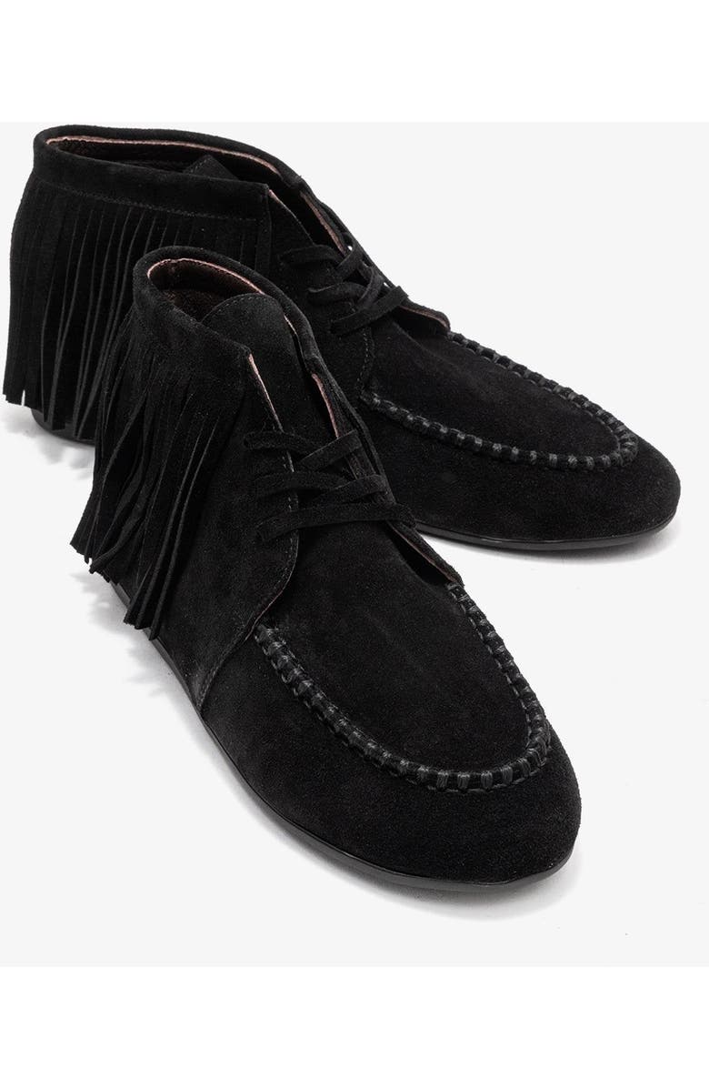 Forever & Always Shoes Raux Leather Ankle Boot, Alternate, color, Black Suede Leather