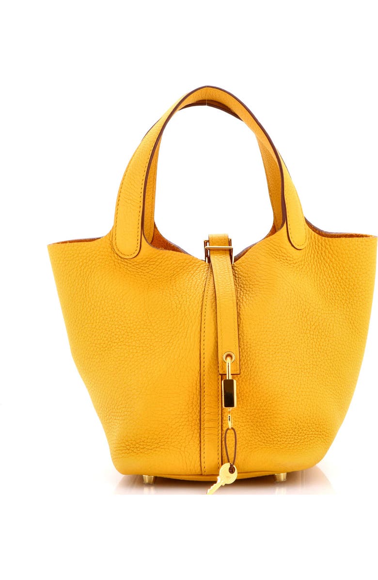 Pre-Owned Hermes Picotin Lock Bag Clemence PM, Main, color, Jaune Ambre