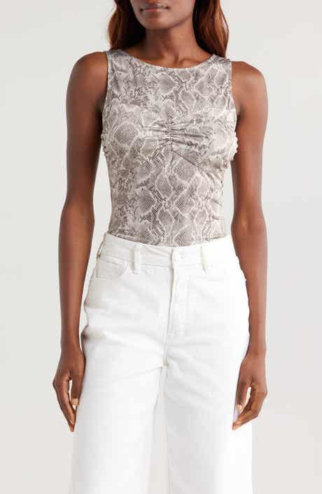 Good American Slinky Jersey Ruched Tank Top