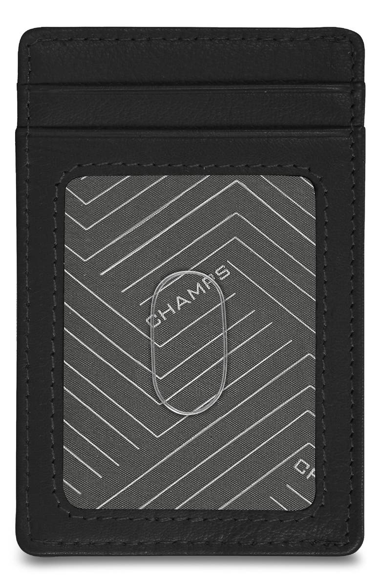 CHAMPS Leather Access RFID Card Case, Alternate, color, Black