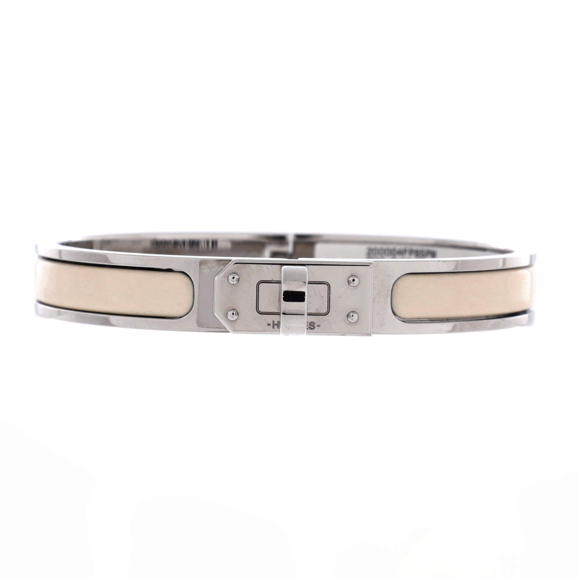 Pre-Owned Hermes Mini Clic Kelly Bracelet Enamel Narrow, Main, color, Neutral