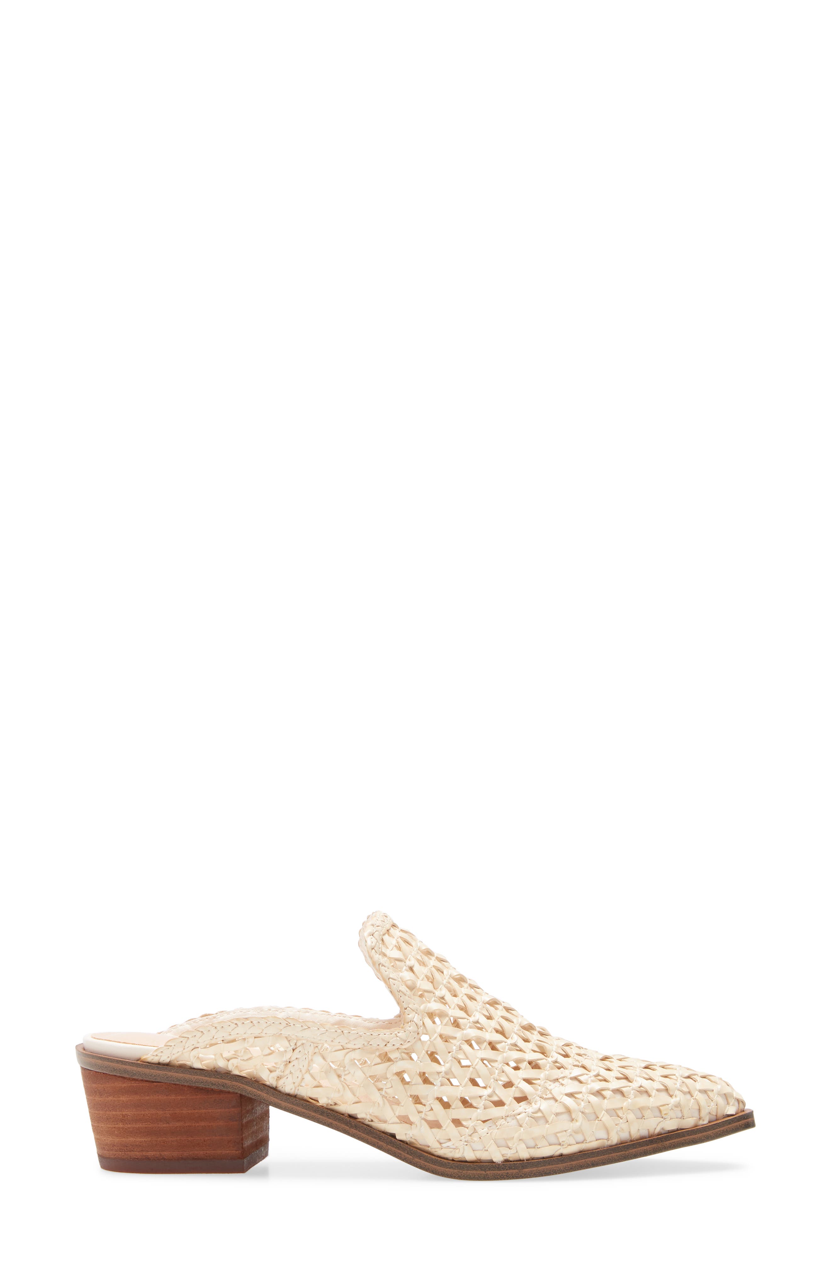Mayflower Woven Mule, Alternate, color, ECRU FAUX LEATHER