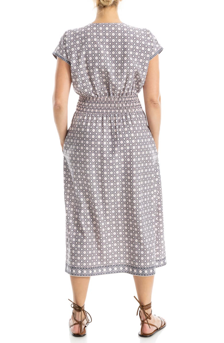 MAX STUDIO Surplice Neck Pleated Midi Dress, Alternate, color, Redtmgr-Red Tempo Grove