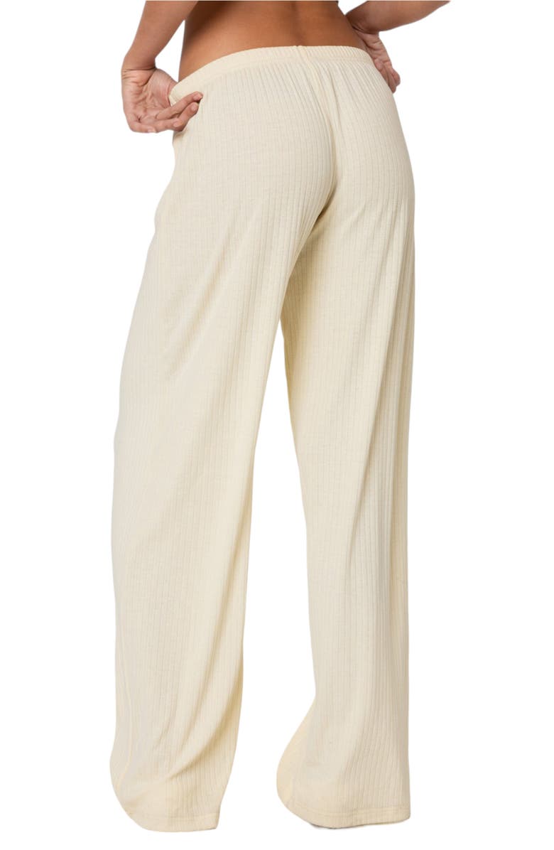EDIKTED Lilou Rib Pants, Alternate, color, Yellow