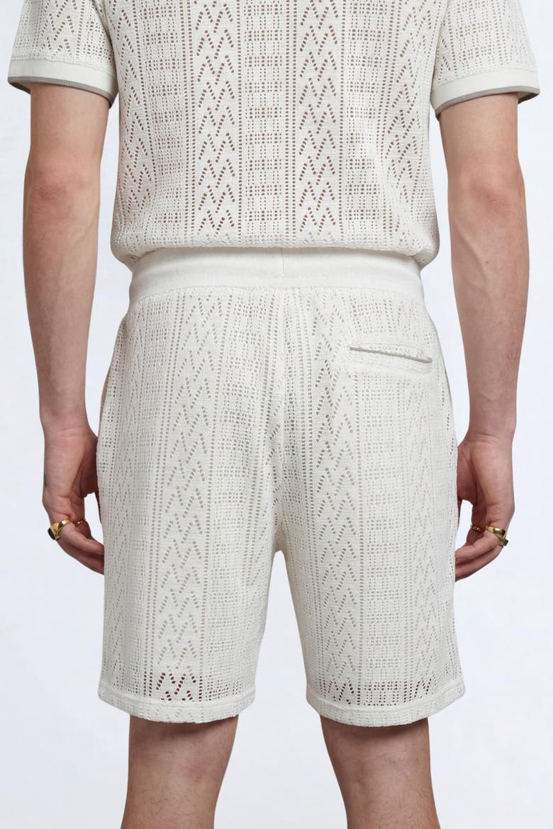 Oscar Tipped Crochet Cotton Shorts, Alternate, color, Cream