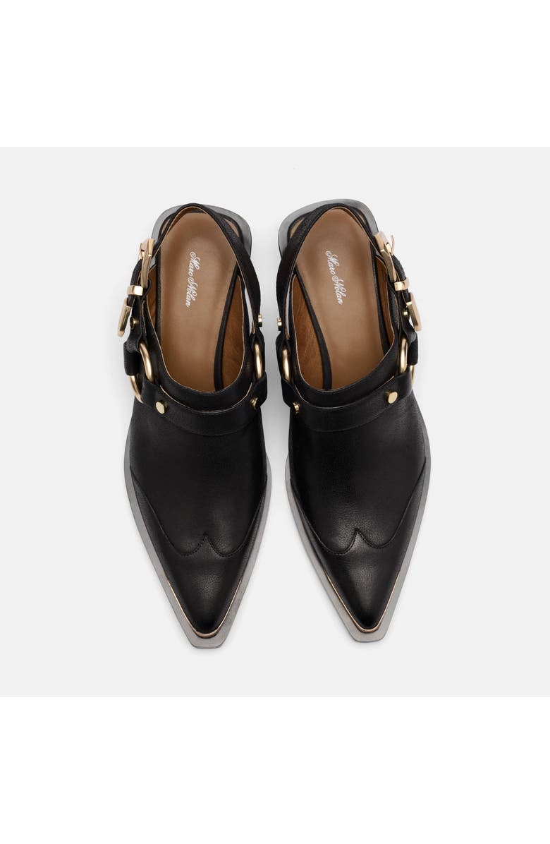 MARC NOLAN Frontier Calf Leather Western Slingbacks, Alternate, color, Black