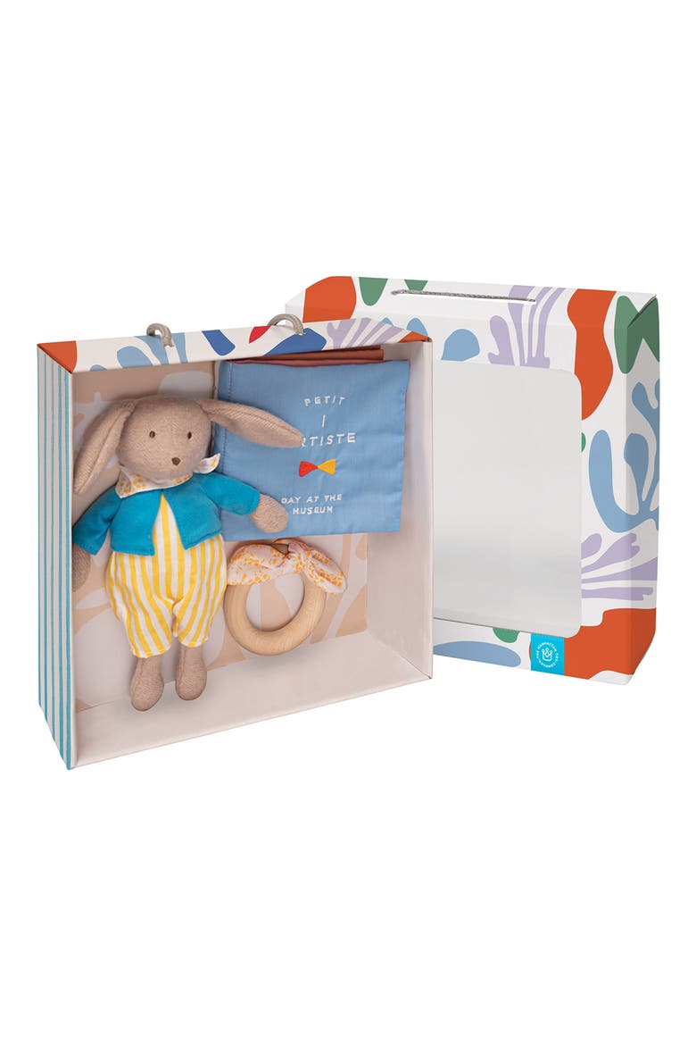 Day at the Museum Stuffed Animal, Fabric Book & Teether Set, Alternate, color, MULTICOLORED
