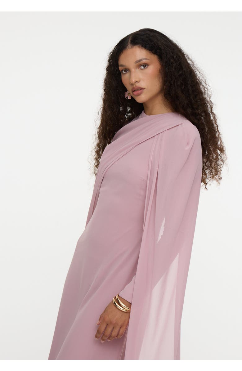 MARYISA Modest Chiffon Dress Maxi, Alternate, color, Frosted Pink