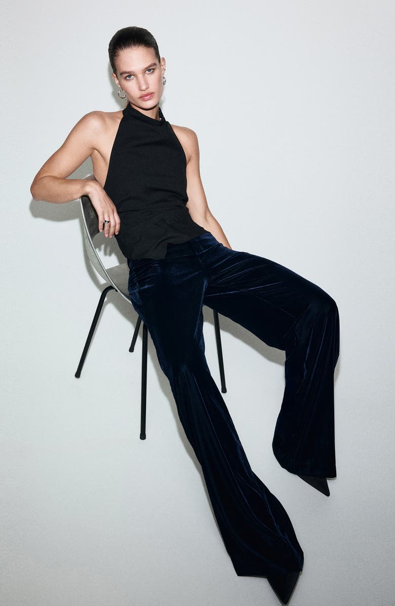 MANGO Velvet Wide Leg Pants, Alternate, color,