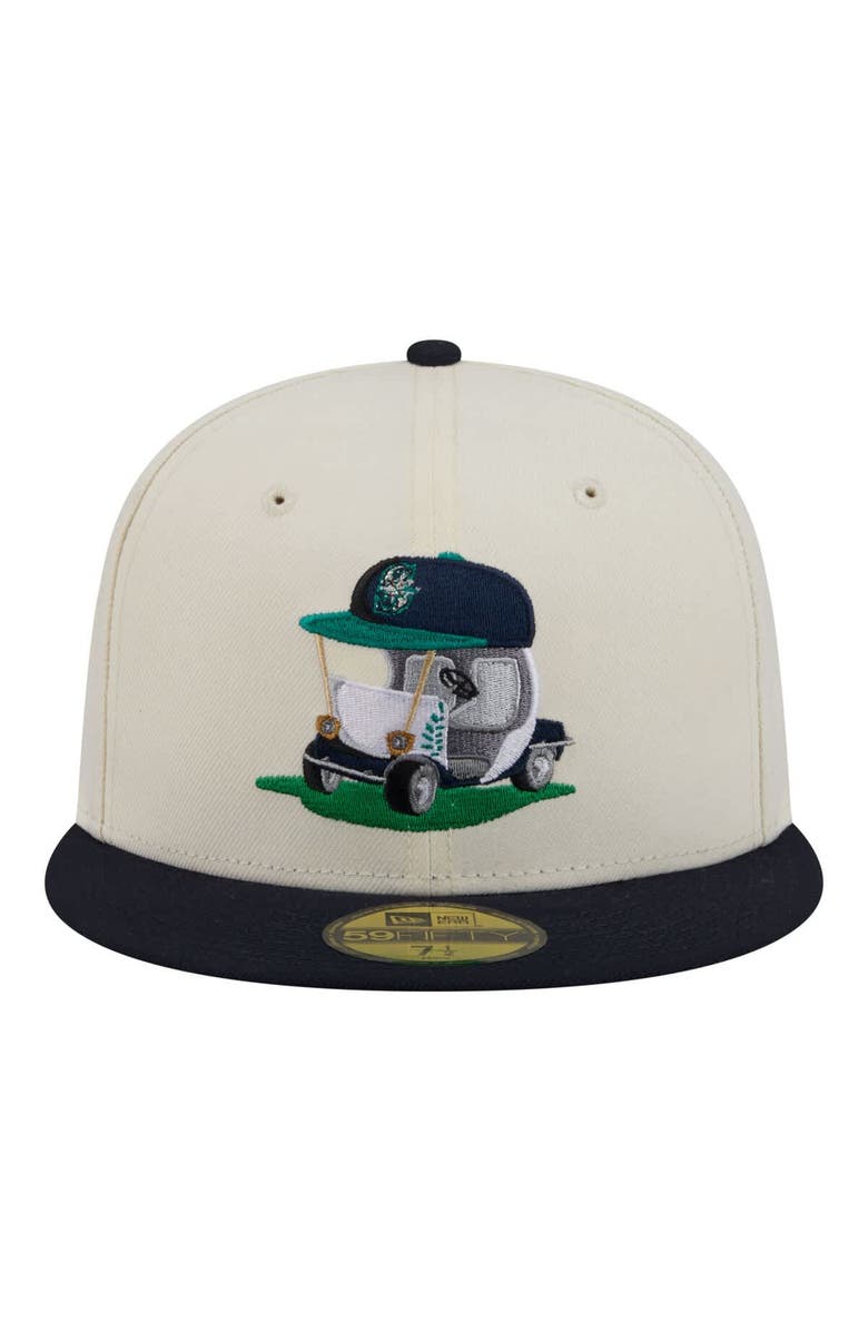 New Era Men's New Era  Cream/Navy Seattle Mariners Bullpen Cart 59FIFTY Fitted Hat, Alternate, color, Cream