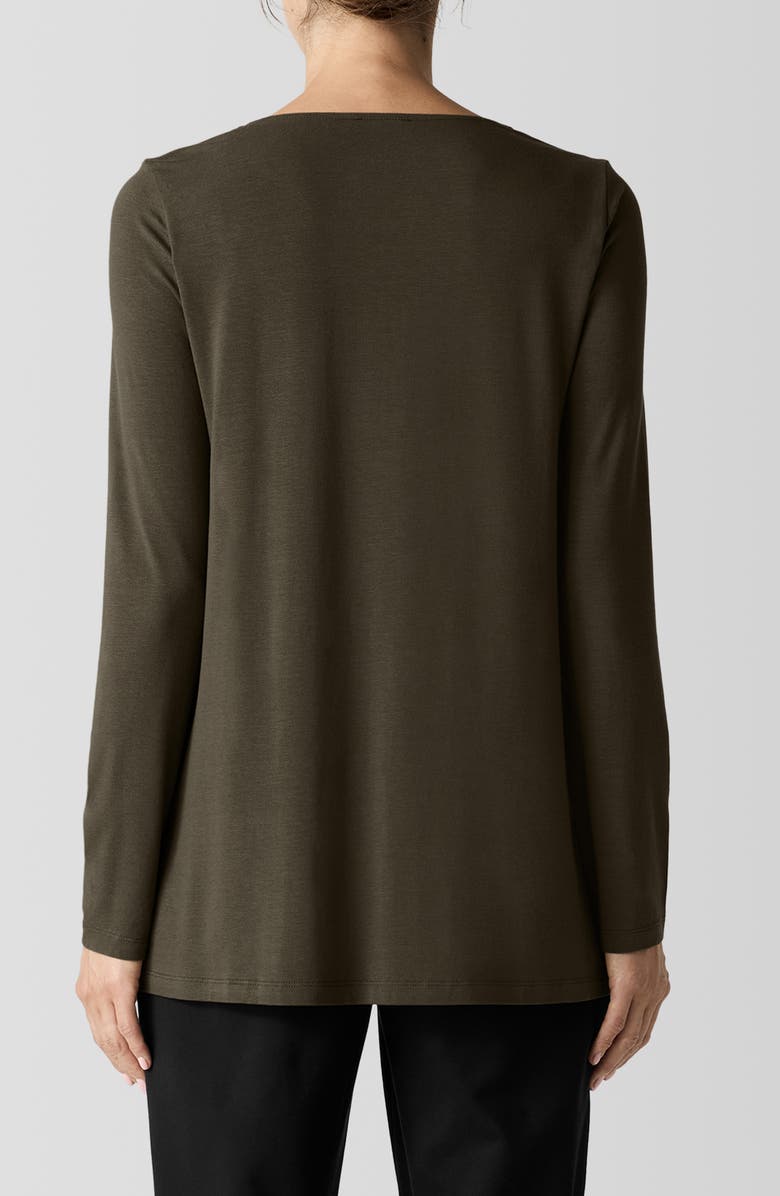 Eileen Fisher Long Sleeve V-Neck Tunic Top, Alternate, color, Wren