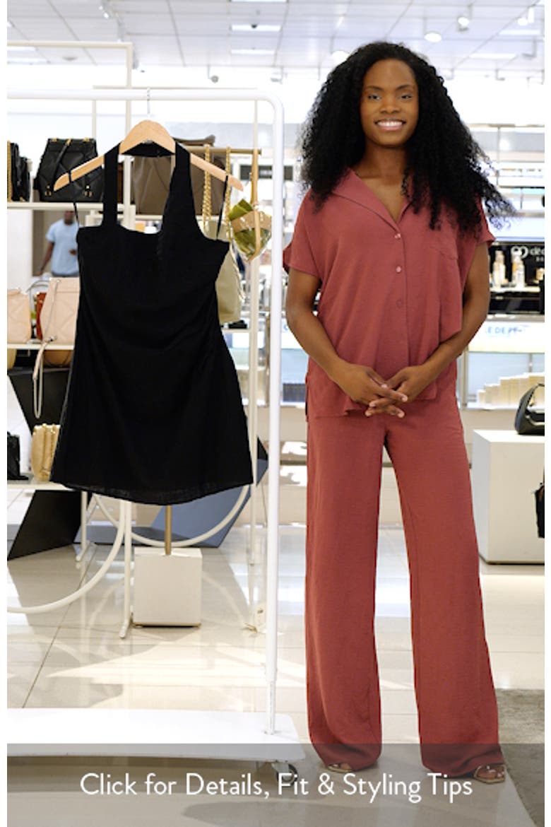 Cass Asymmetric Cotton Halter Minidress video