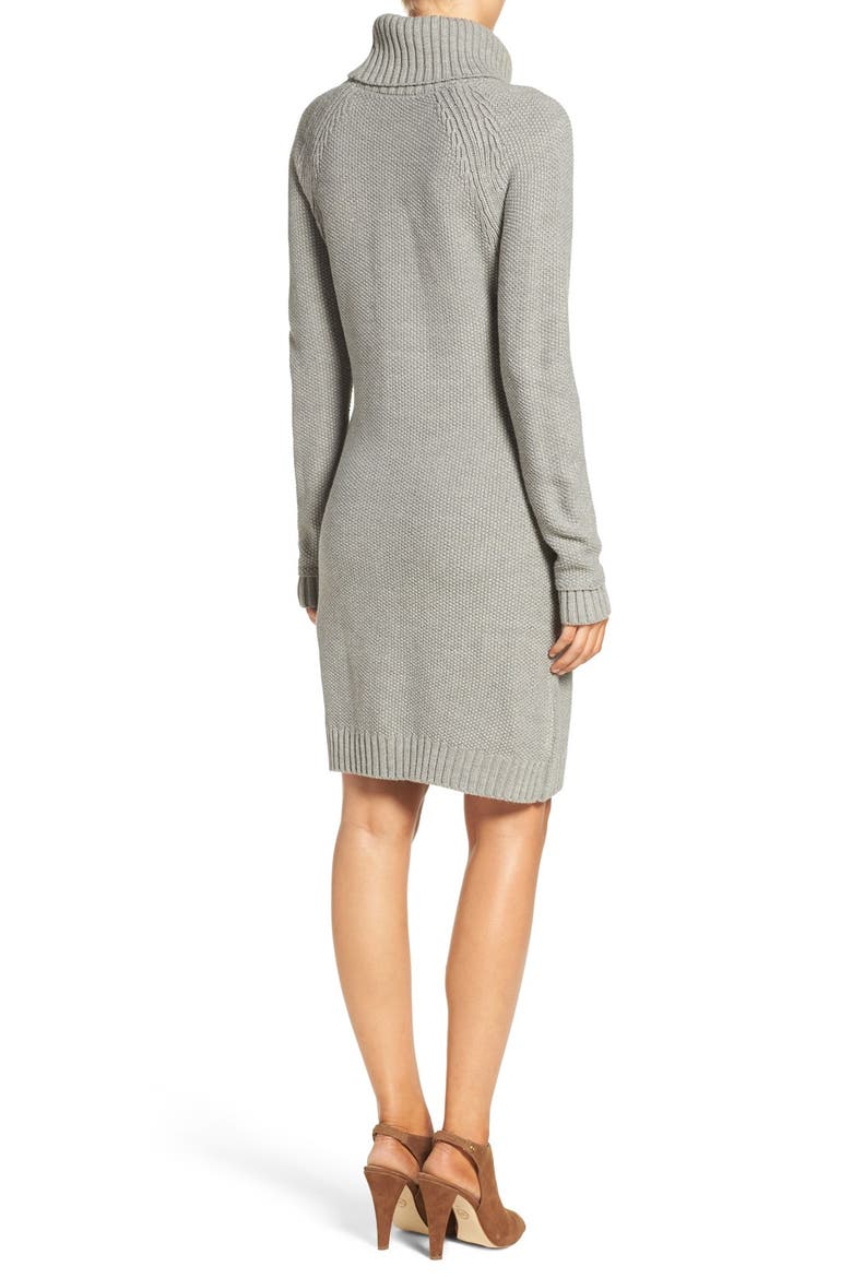 Cable Knit Sweater Dress, Alternate, color, HEATHER GREY